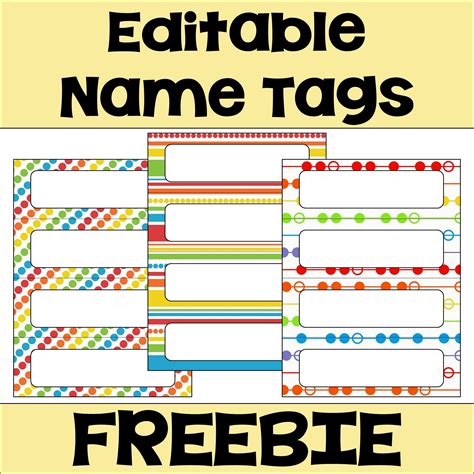 Free Editable Name Tags Printable